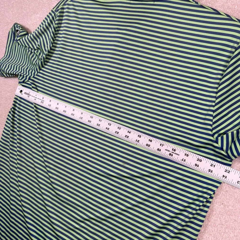 RLX Ralph Lauren Golf Polo Shirt Mens‎ Medium Striped Performance Blue Green